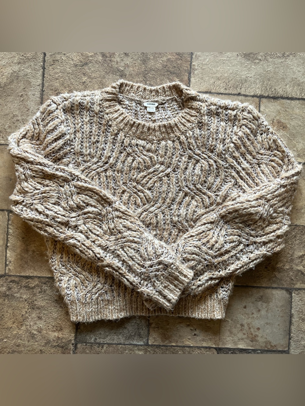Garage Cable Knit Cropped Sweater